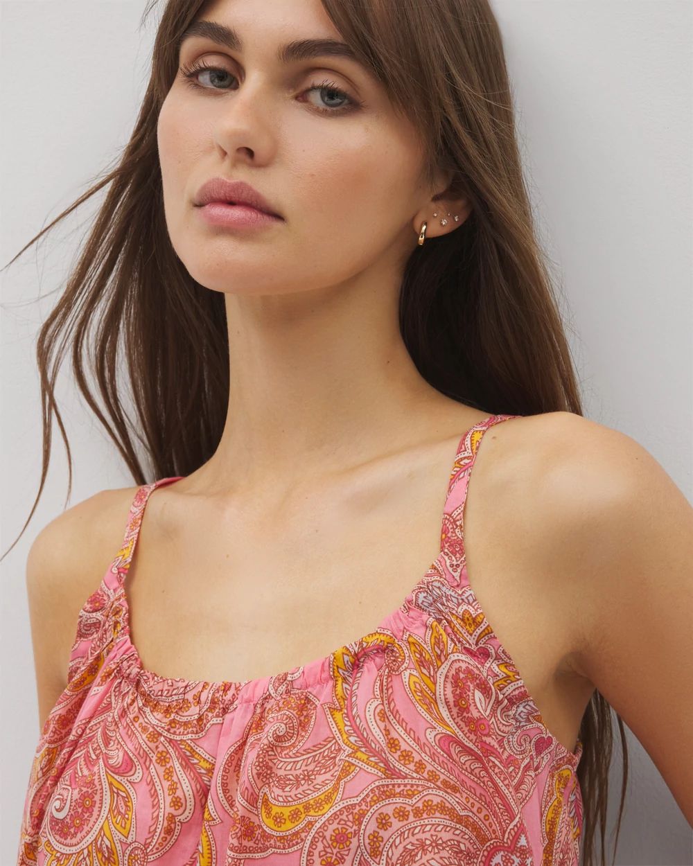 【完売品】【新品未使用】pois mellow cami ピンク Mauve Chiffon Strappy Cami Top | Tops | PLT USA